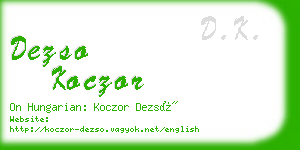 dezso koczor business card